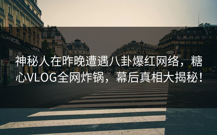 神秘人在昨晚遭遇八卦爆红网络，糖心VLOG全网炸锅，幕后真相大揭秘！
