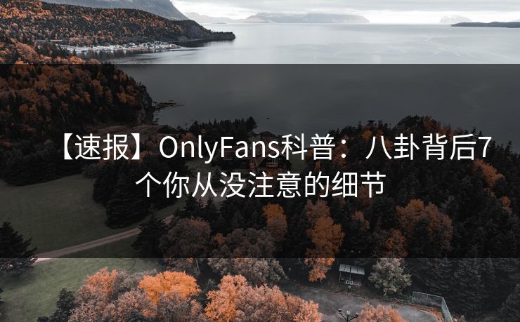 【速报】OnlyFans科普:八卦背后7个你从没注意的细节